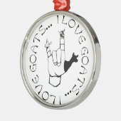 LIEBE-ZIEGEN ASL-ZEICHEN-I! ORNAMENT AUS METALL (Links)