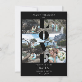 Liebe Zitat Black Trendy Collage Hochzeit 6 Fotos Dankeskarte