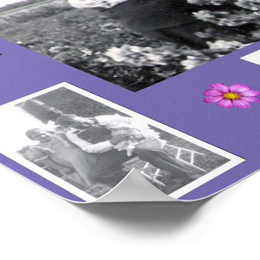 Liebe Zitat Foto Gerahmt mit Fotos Lila rosa Poster (Ecke)