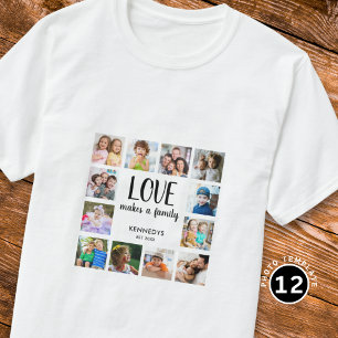 Liebe-Zitat für benutzerdefinierte 12-Foto-Collage T-Shirt