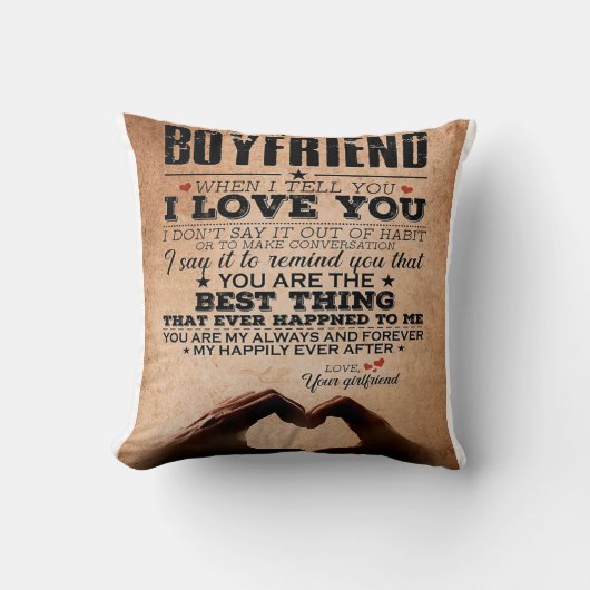 Liebe Zitat für Boyfriend, Ehemänner Liebe Geburts Kissen (Vorderseite)