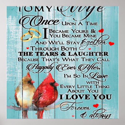 Liebe-Zitat für Ehefrau, Mehrfach-Liebe-Geschenk, Poster (Vorne)