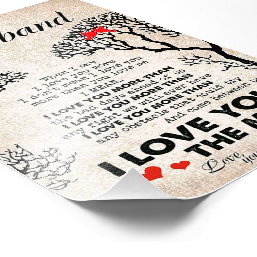 Liebe-Zitat für Geschenkidee von Ehemann, Geburtst Fotodruck (Ecke)