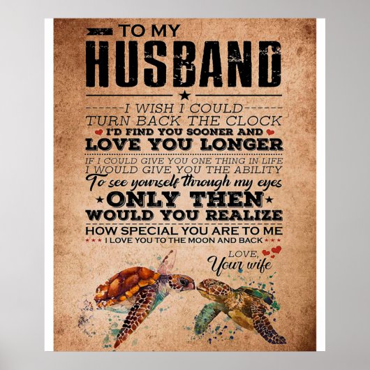 Liebe-Zitat für Geschenkidee von Ehemann, Geburtst Poster (Vorne)