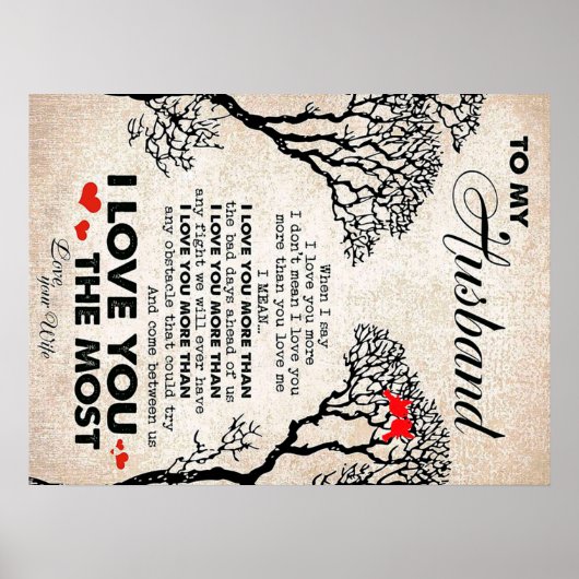 Liebe-Zitat für Geschenkidee von Ehemann, Geburtst Poster (Vorne)