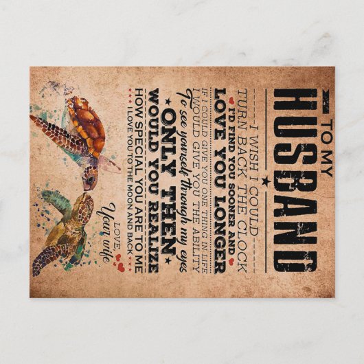 Liebe-Zitat für Geschenkidee von Ehemann, Geburtst Postkarte (Vorderseite)