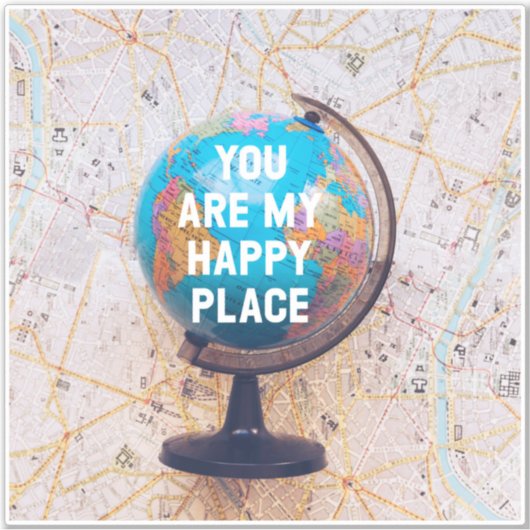 Liebe Zitat Globe Aufkleber (Vorderseite)