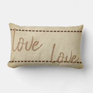 Liebe Zitat Kissen rustikale chic Stil sepia Ton