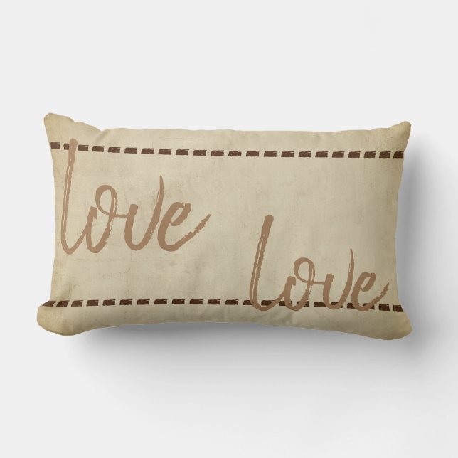 Liebe Zitat Kissen rustikale chic Stil sepia Ton (Vorderseite)