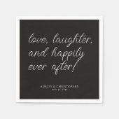 Liebe Zitat Minimaler typografischer Black Cocktai Serviette (Vorderseite)