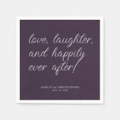 Liebe Zitat Minimaler typografischer Lila Cocktail Serviette (Vorderseite)