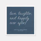 Liebe Zitat Minimaler typografischer Navy Blue Coc Serviette (Vorderseite)