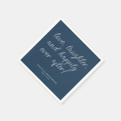 Liebe Zitat Minimaler typografischer Navy Blue Coc Serviette (Ecke)