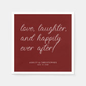 Liebe Zitat Minimaler typografischer Roter Cocktai Serviette (Vorderseite)