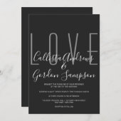 Liebe Zitat Moderne Minimalistische Schwarz-weiße Einladung (Vorne/Hinten)