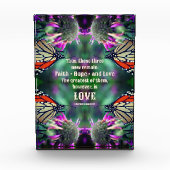 Liebe Zitat Monarch Butterfly Inspiration Fotoblock (Vorderseite)
