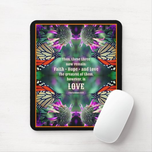 Liebe Zitat Monarch Butterfly Inspiration Mousepad (Mit Mouse)