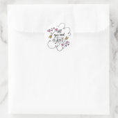 Liebe Zitat Pfeile Lila Gelbe Hochzeit Runder Aufkleber (Tasche)