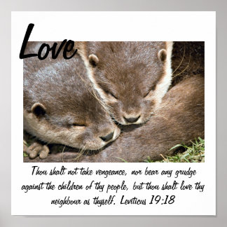 Liebe Zitat Poster - Otters White