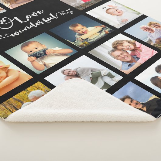 Liebe Zitat Schwarz 18 FotoCollage Sherpadecke (3/4)