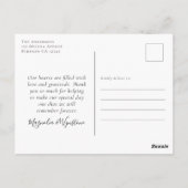 Liebe Zitat Skript-Fotos Hochzeit Vielen Dank Postkarte (Rückseite)