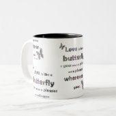Liebe-Zitat-Tasse Zweifarbige Tasse (Vorderseite Links)