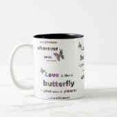 Liebe-Zitat-Tasse Zweifarbige Tasse (Links)