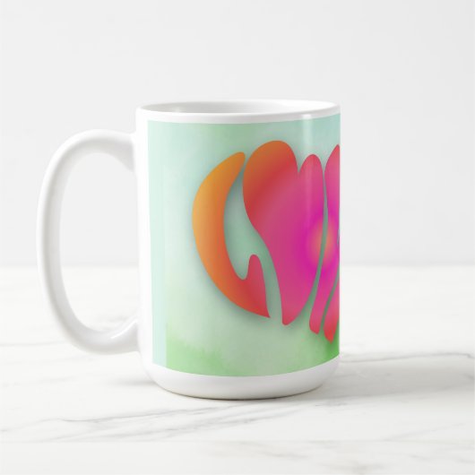 Liebe Zitat Valentinstag rosa Herztext Kaffeetasse (Links)