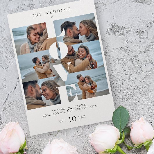 Liebe Zitat White Trendy Collage Hochzeit 6 Fotos