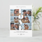 Liebe Zitat White Trendy Collage Hochzeit 6 Fotos (Stehend Vorderseite)