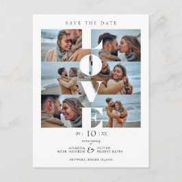 Liebe Zitat White Trendy Collage Hochzeit 6 Fotos Postkarte