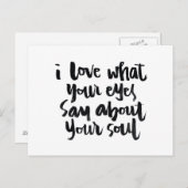 Liebe Zitate: Ich Liebe, was Ihre Augen sagen. Postkarte (Vorne/Hinten)