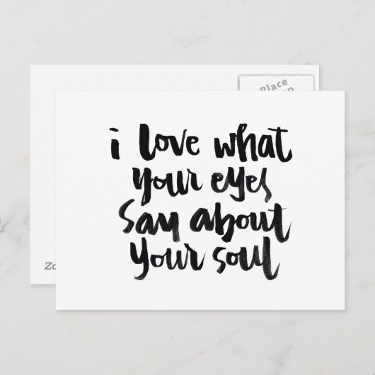 Liebe Zitate: Ich Liebe, was Ihre Augen sagen. Postkarte (Vorne/Hinten)