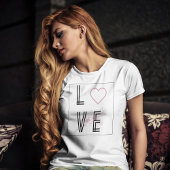 Liebe zitieren schwarze Typografie und rosa Blume T-Shirt