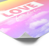Liebe zitieren Typografie Poster rosa Wolken (Ecke)