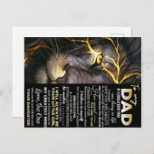 Liebe zitiert Buchstaben, zu meinem Vater Geschenk Ankündigungspostkarte (Vorne/Hinten)