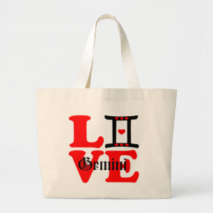 ♊ Liebe Zodiac Sign Chic Jumbo Tasche