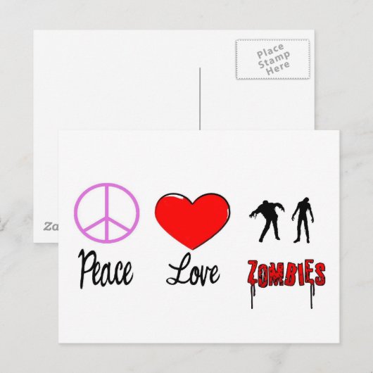 Liebe-Zombies Postkarte (Vorne/Hinten)