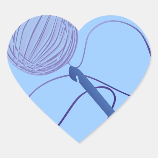 Liebe zu Crochet Heart Stickers (Vorderseite)
