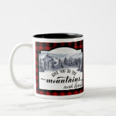 Liebe zu den Bergen und zurück, Buffalo Kariert Zweifarbige Tasse (Links)