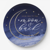 Liebe zu den Tellern des Mondes & Back Paper Pappteller (Vorderseite)