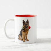 Liebe zu Deutschen Schäferhunden Zweifarbige Tasse (Links)