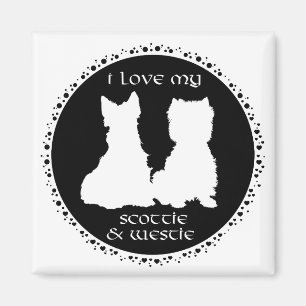 Liebe zu meinem Scottie und Westie Magnet