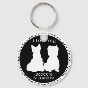 Liebe zu meinem Scottie & Westie Schlüsselanhänger