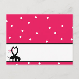 Liebe zu schreiben Platzkarte Hot Pink/Black Giraf Postkarte