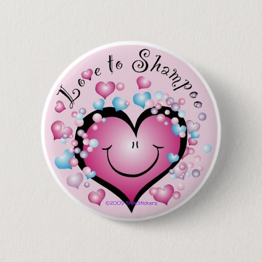 Liebe zu Shampoo-Knopf ©StyleStickers™ Button (Vorderseite)