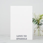 Liebe zu sparkle briefpapier (Stehend Vorderseite)
