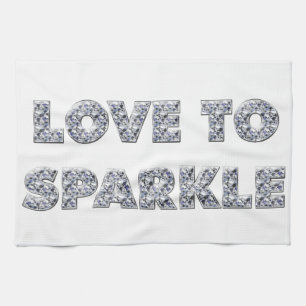 Liebe zu sparkle handtuch