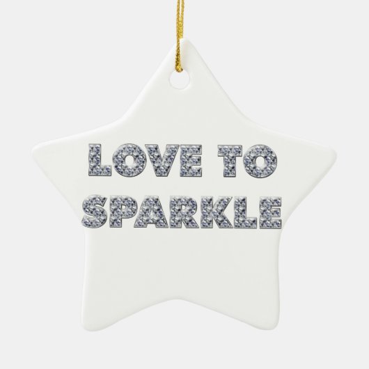 Liebe zu sparkle keramik ornament (Vorne)