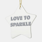 Liebe zu sparkle keramik ornament (Links)